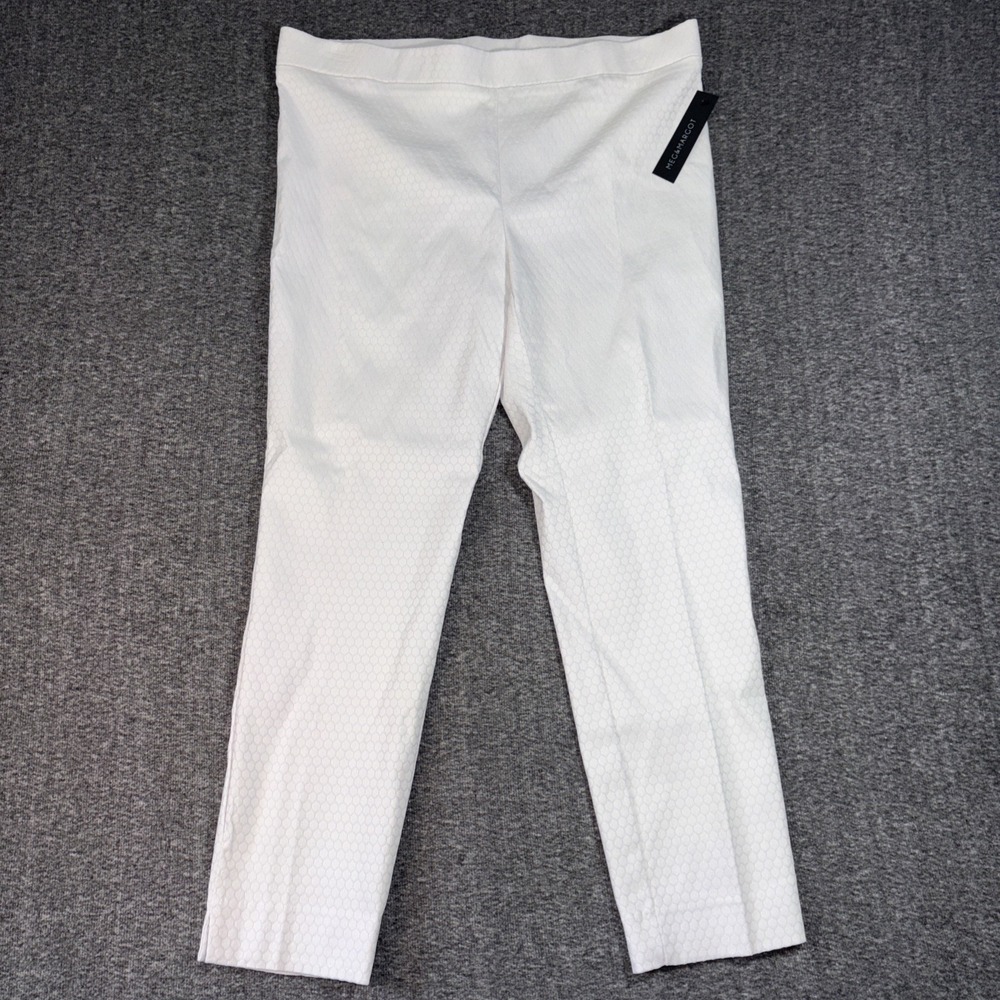 Meg & Margot Women's Pull On Slim Leg Ankle Pants Sz XL Stretch White NWT